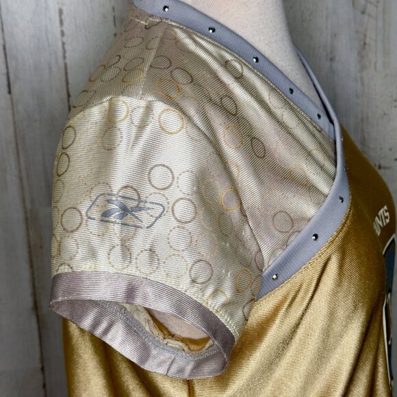 Reebok Saints Gold Silver Drew Brees No. 9 Rhinestone NFL Football Jersey Size M - Picture 12 of 13